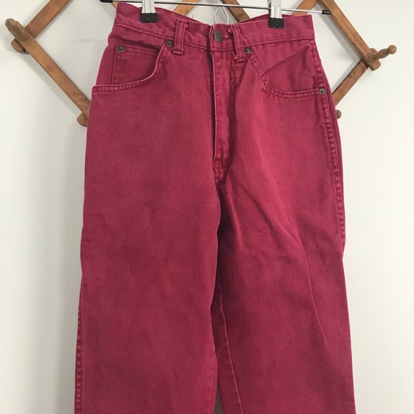 SOLD- Vintage High-Waisted Red Jeans - Picture 4 of 10